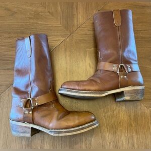 Vintage Lehigh Motorcycle Engineer Western Steel Toe Boots